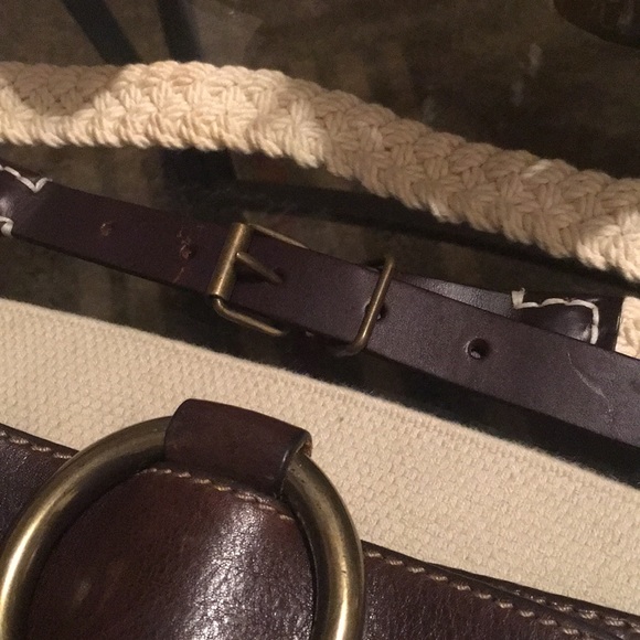 Women’s Lot of 2 woven and leather belts - Picture 3 of 8